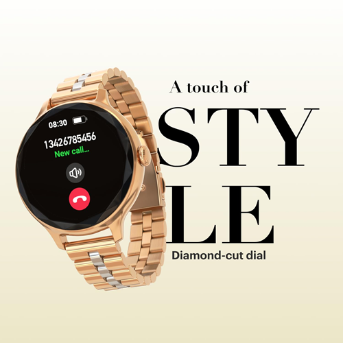 Noise Diva Smartwatch for Women with Diamond Cut Dial Glossy Metallic Finish Noise Diva Smartwatch for Women with Diamond Cut Dial Glossy Metallic Finish